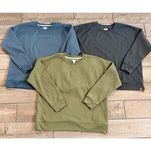 LL Bean Womens Birchwood Brushed Waffle Top Size XL Lot Of 3 Crewneck LNC